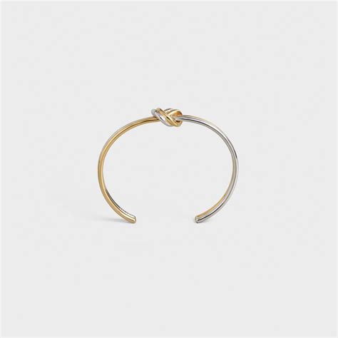 Knot Double Bracelet in Brass with Gold and Rhodium finish